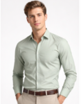 Trendy Olive Green Slim Fit Formal Shirt