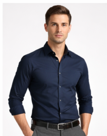 Classic Navy Blue Slim Fit Formal Shirt